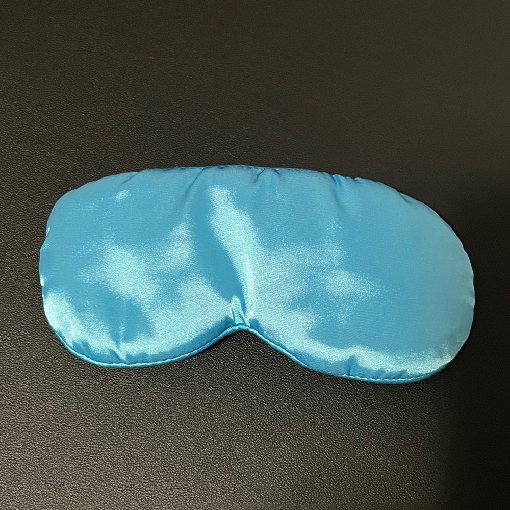 Eye Mask Satiny Blue Sleep Mask Cover for Relaxation with Elastic Band